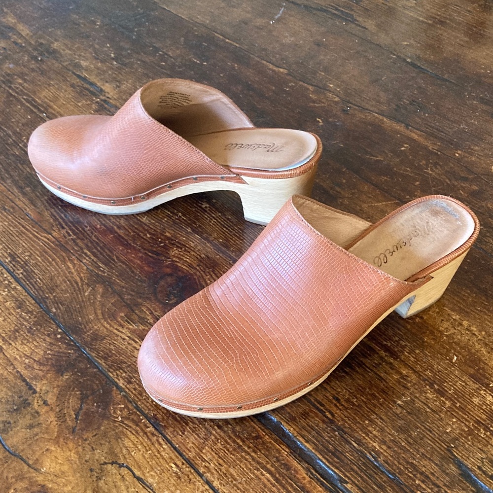 Madewell The Ayanna Clog in Lizard Embossed Leather - Picture 2 of 7
